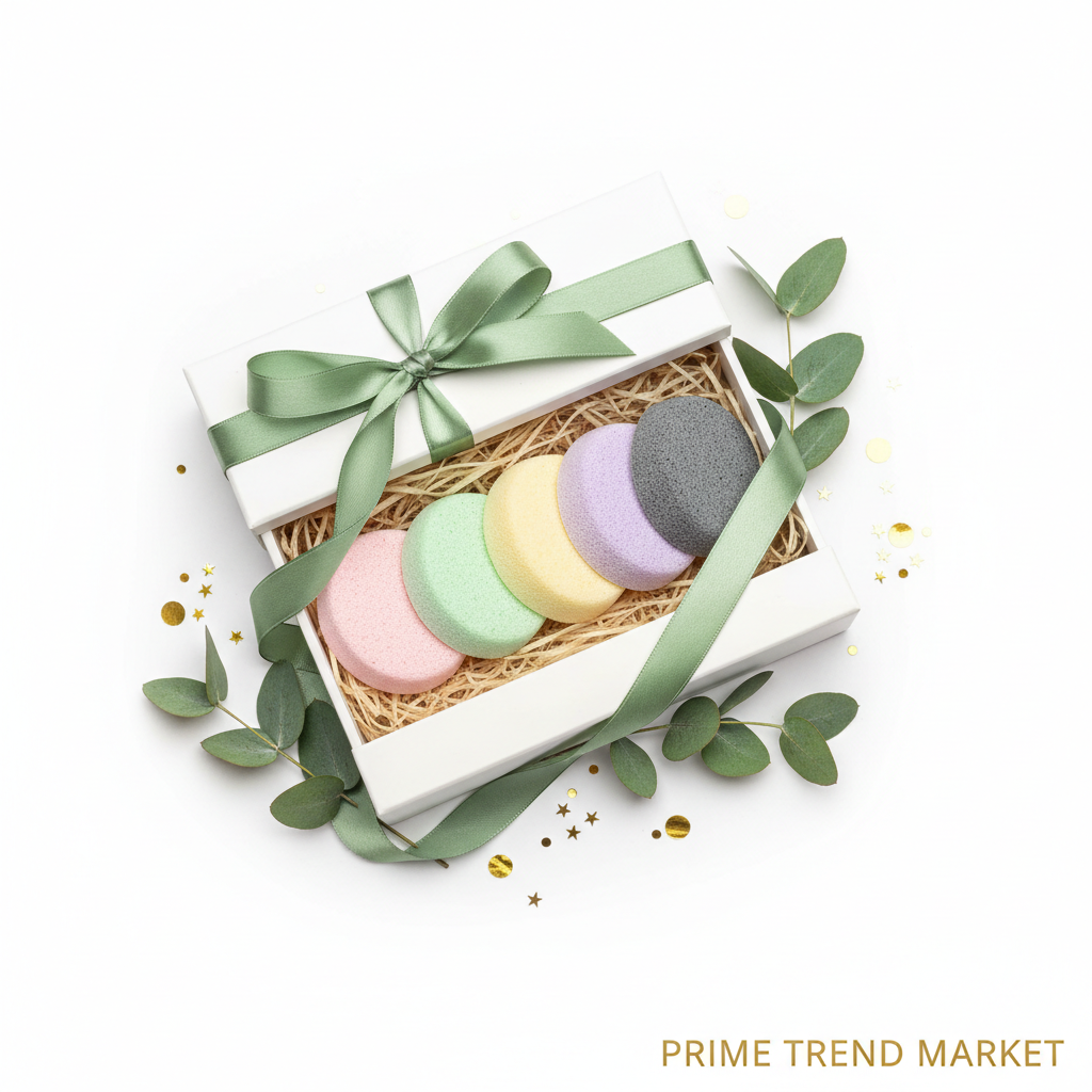 Konjac Facial Sponge — Natural Cleansing & Exfoliating Face Wash Puff (5 Colors) — Prime Trend Market