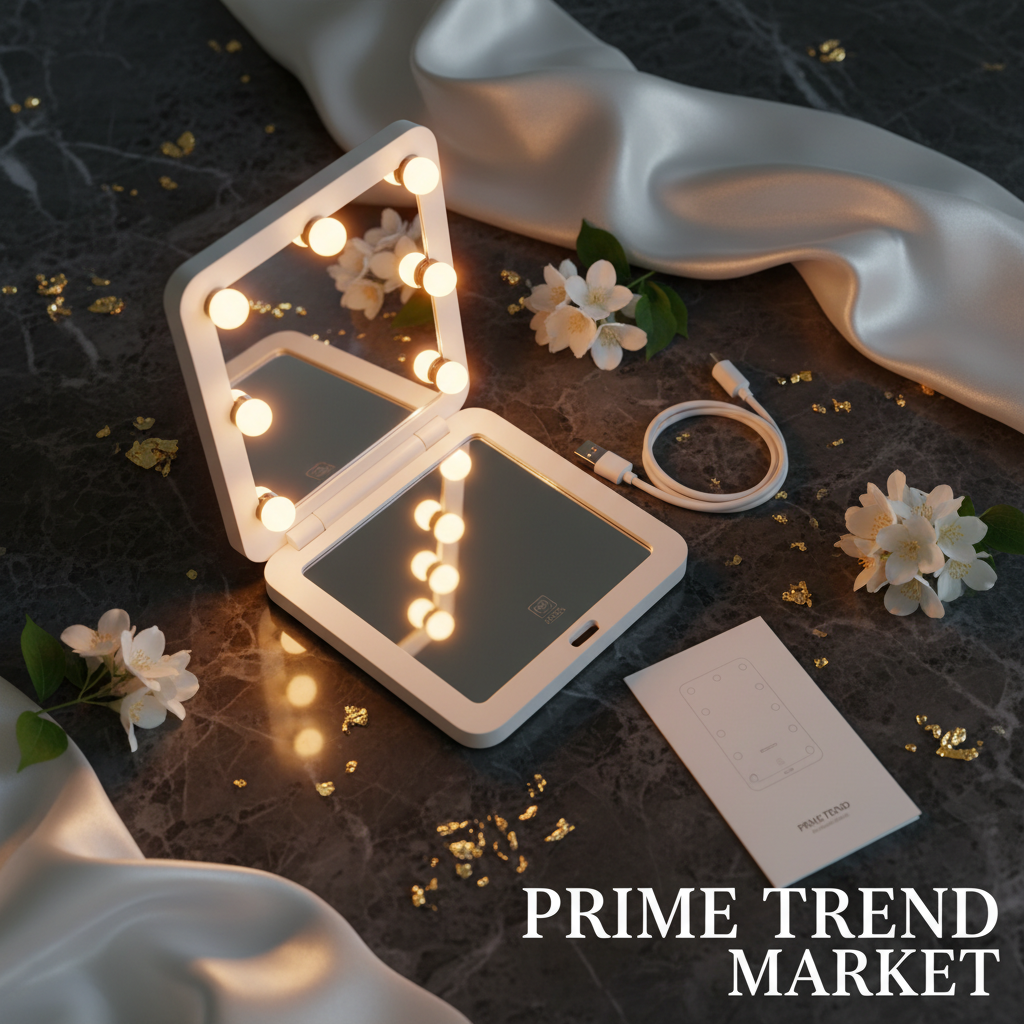 10X Magnifying LED Makeup Mirror – Double Sided, 3 Light Colors, Touch Screen, USB Rechargeable | White — Eliza & Tuan