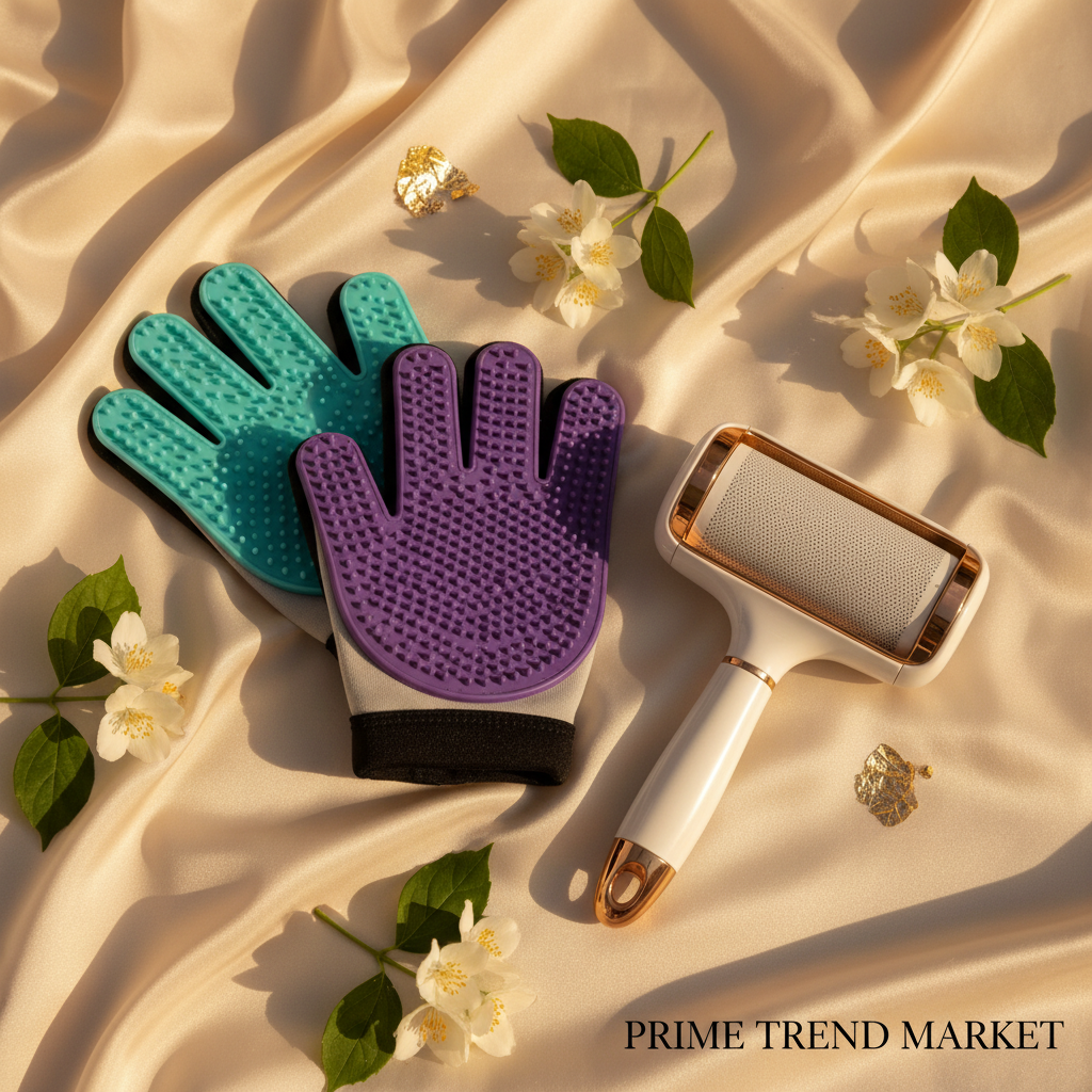Pet Deshed & Clean Bundle | Deshedding Glove + Grooming Gloves + Pet Hair Roller — Prime Trend Market