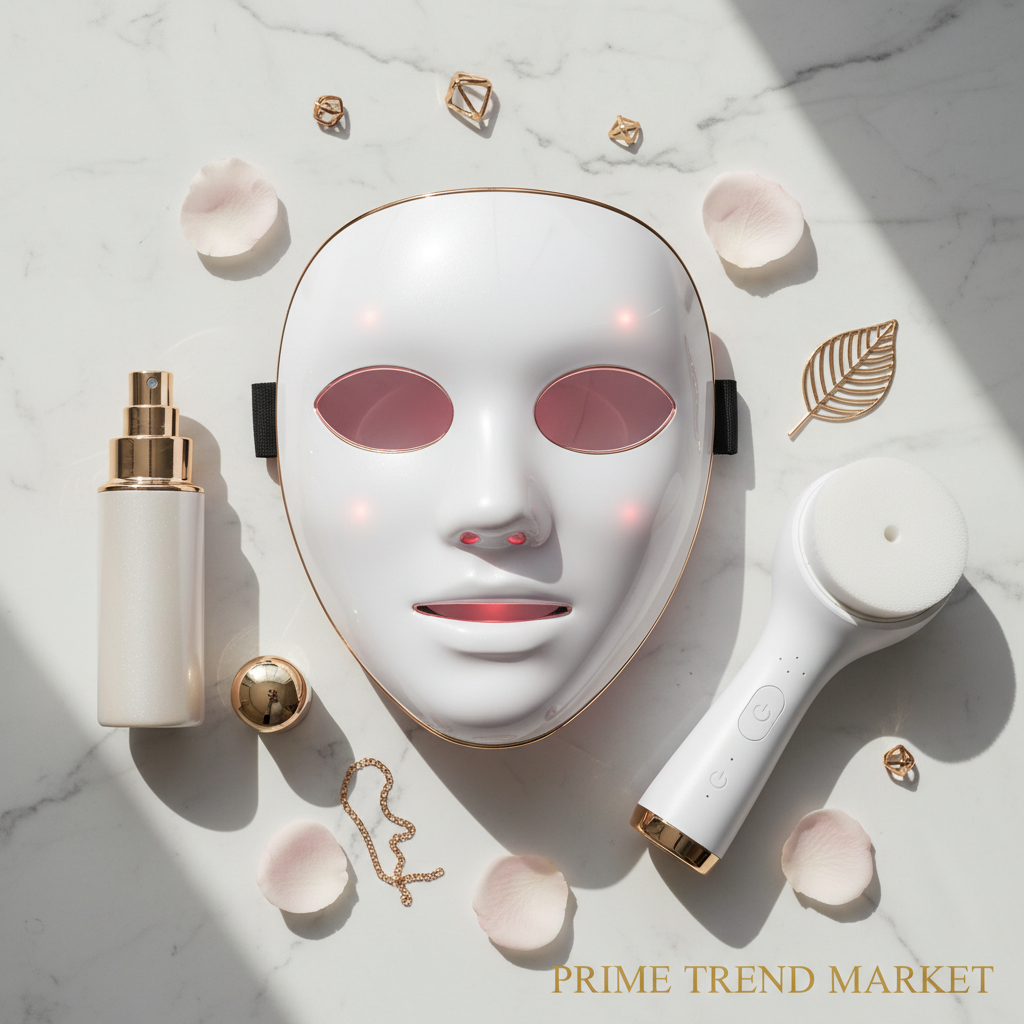 Glow Device Starter Bundle — LED Face Mask + Nano Mist Sprayer + Sonic Cleansing Brush — Prime Trend Market