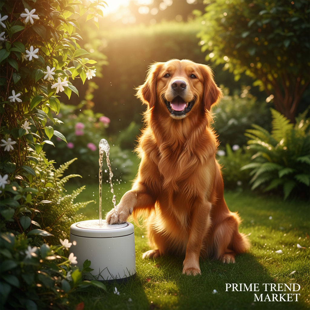 Dog Water Fountain — Step-On Activated Outdoor Pet Water Dispenser & Sprinkler — Prime Trend Market