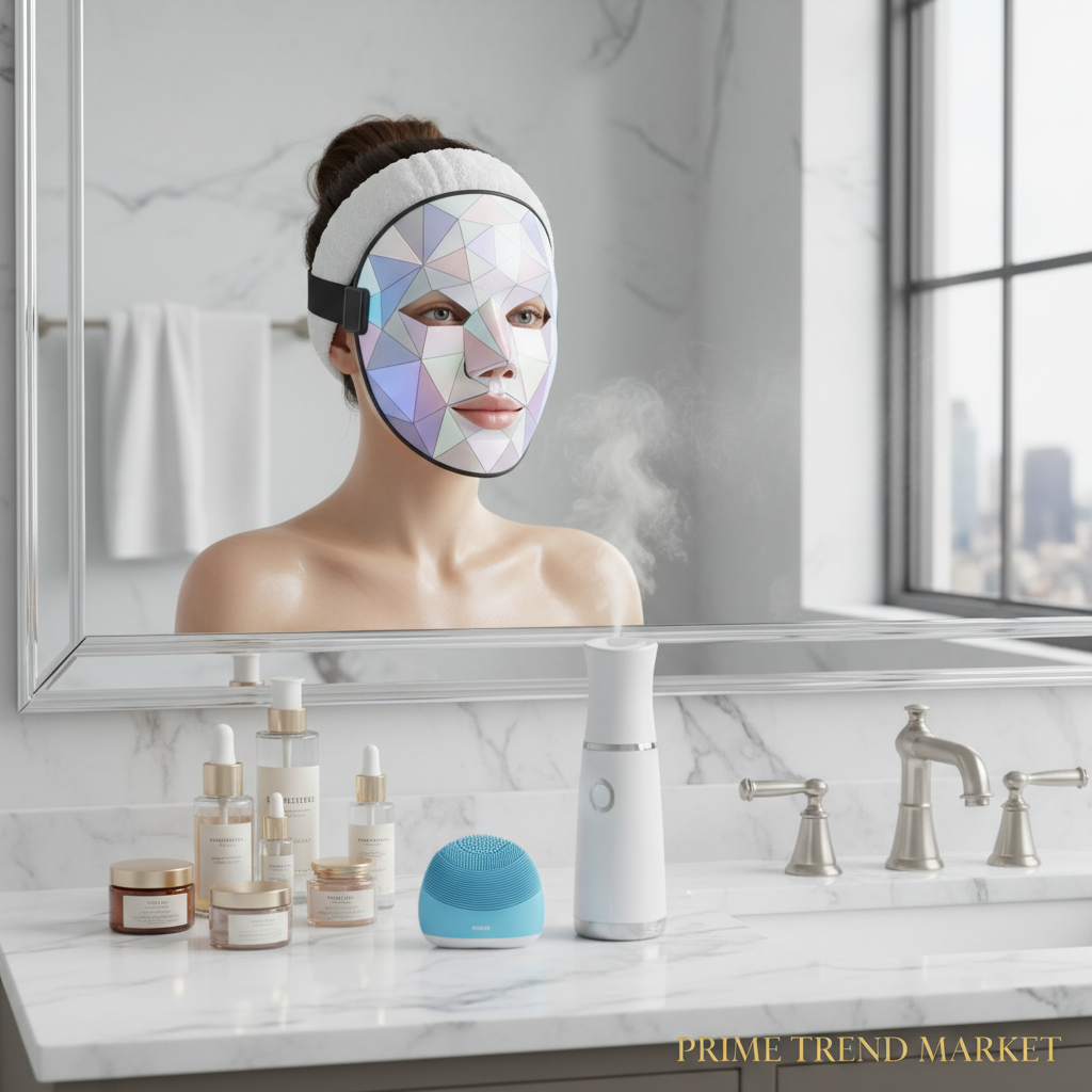 Glow Device Starter Bundle — LED Face Mask + Nano Mist Sprayer + Sonic Cleansing Brush — Prime Trend Market