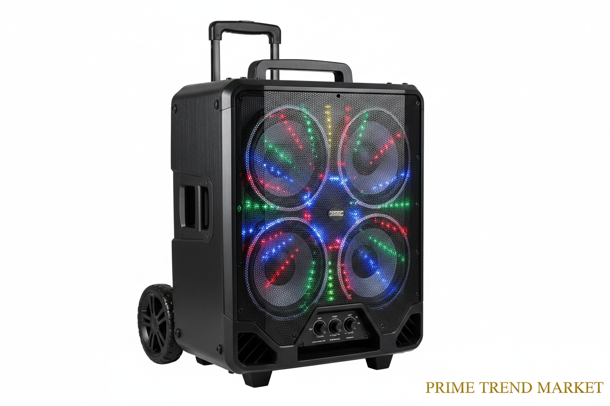 250W Monster Party Speaker | Bluetooth, Disco Lights, 2 Wireless Karaoke Mics, Rechargeable Portable PA DJ System — Prime Trend Market