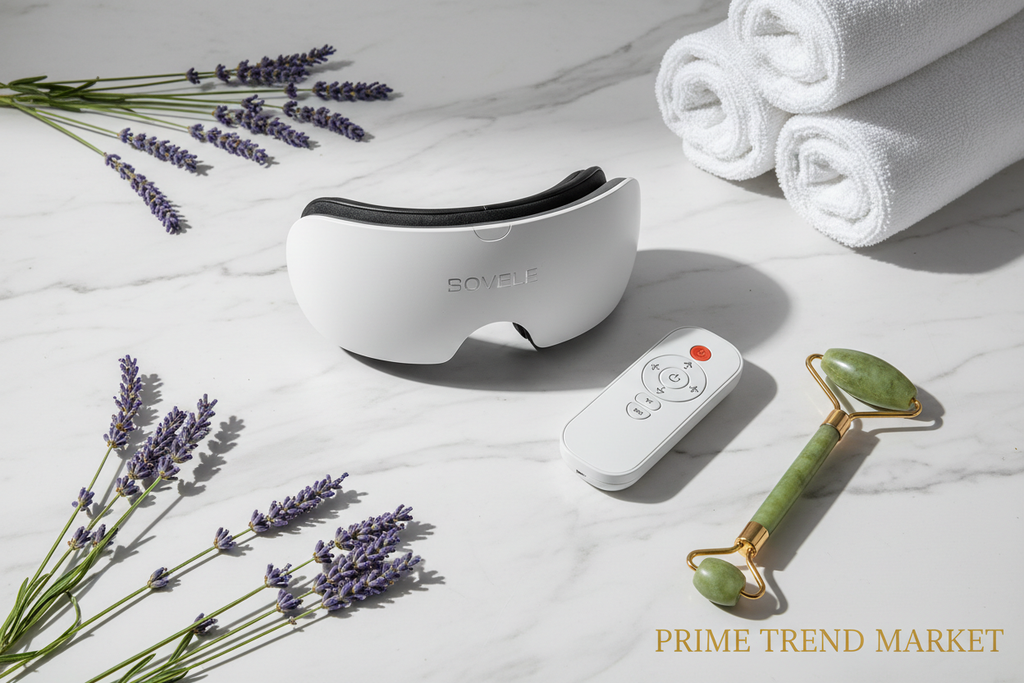 VEVOR Eye Massager with Heat | 5 Modes Bluetooth Music | 180° Foldable Eye Care Device | White — Prime Trend Market
