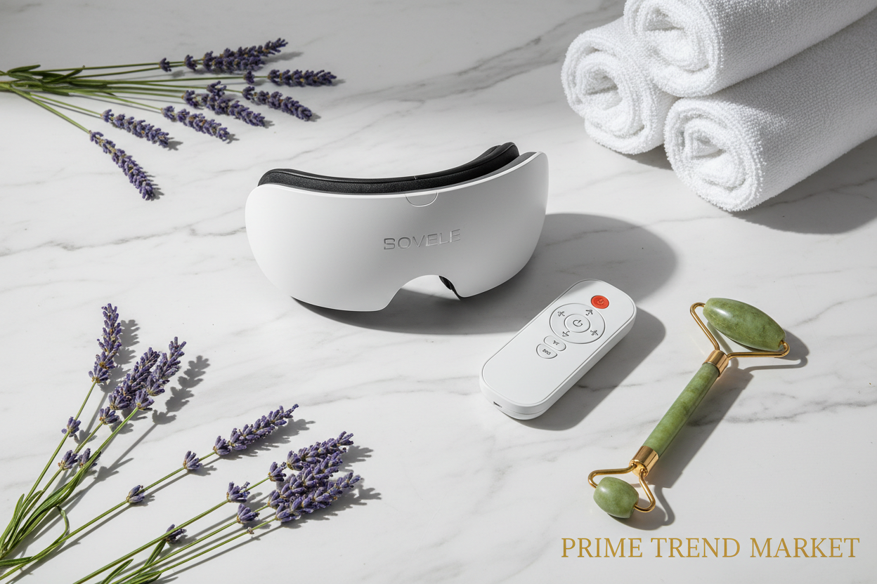 VEVOR Eye Massager with Heat | 5 Modes Bluetooth Music | 180° Foldable Eye Care Device | White — Prime Trend Market