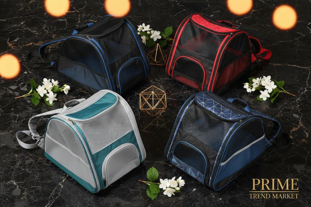 Luxury Foldable Pet Backpack Carrier – Breathable Mesh Travel Bag for Cats & Dogs — Prime Trend Market
