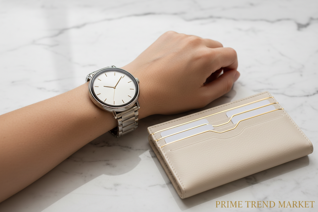 Premium Gift Set – KW10Pro Luxury Smartwatch + AirTag Slim Leather Wallet | Tech Gift for Her — Prime Trend Market
