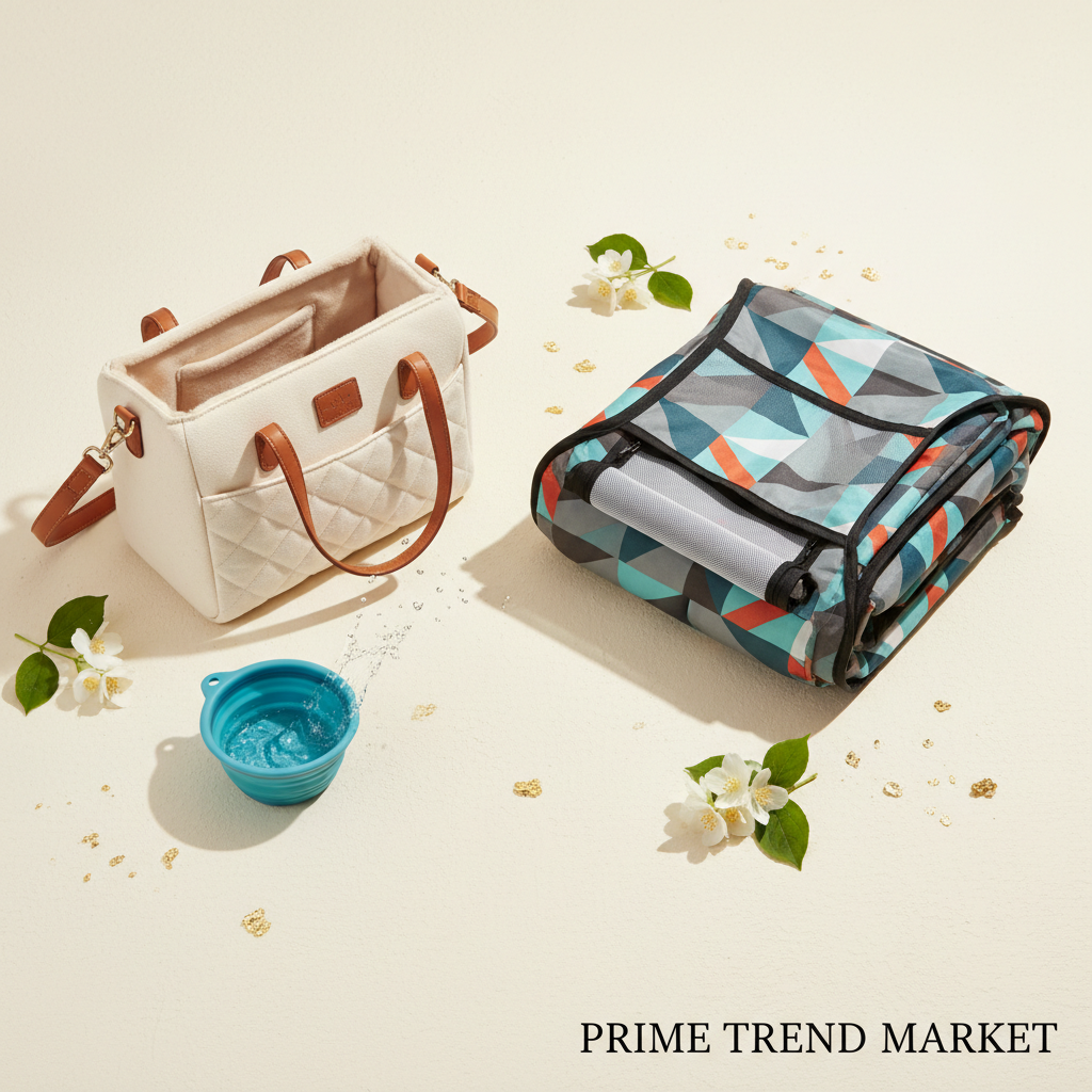 Luxury Pet On-The-Go Essentials Bundle | Foldable Playpen + Carrier Bag + Anti-Spill Bowl — Prime Trend Market