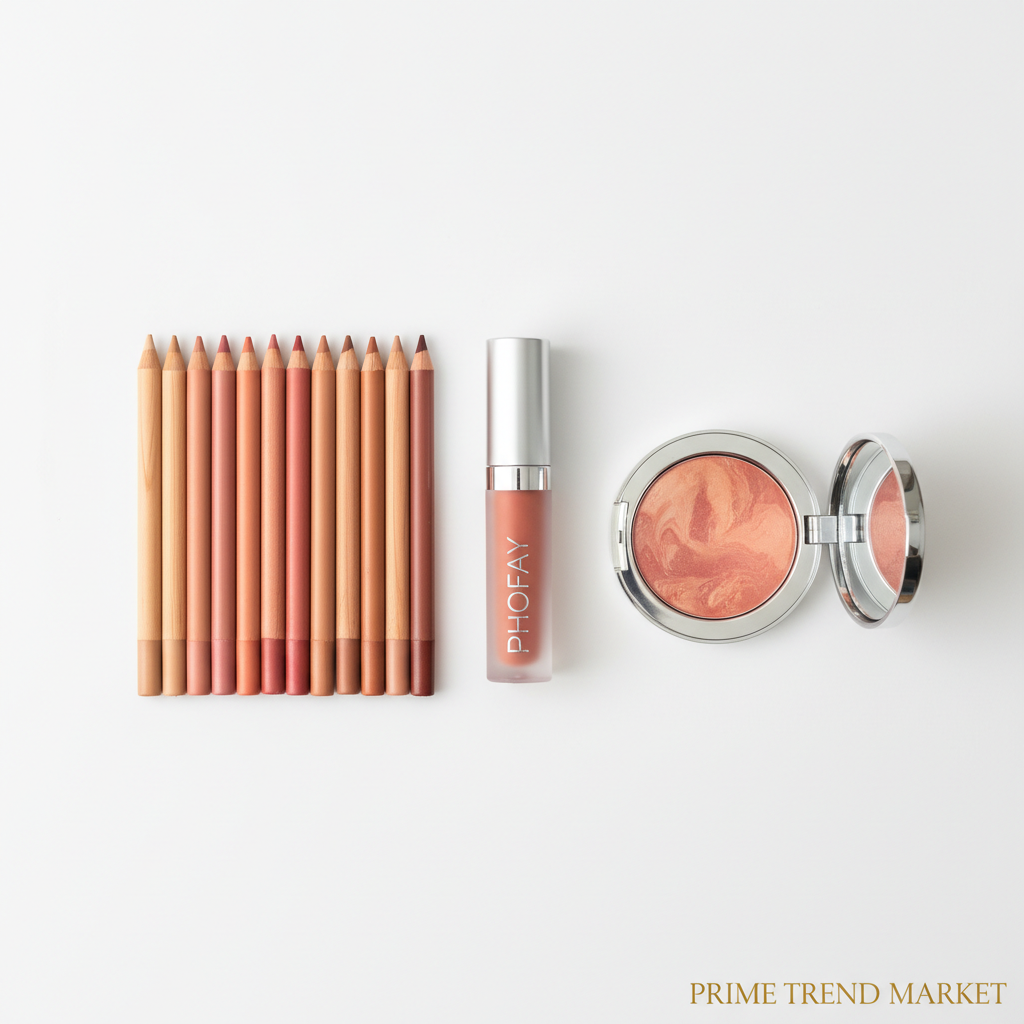 PHOFAY Lip Trio — Lip Tint + Nude Lipliner Kit + Gloss Visage Blush — Prime Trend Market