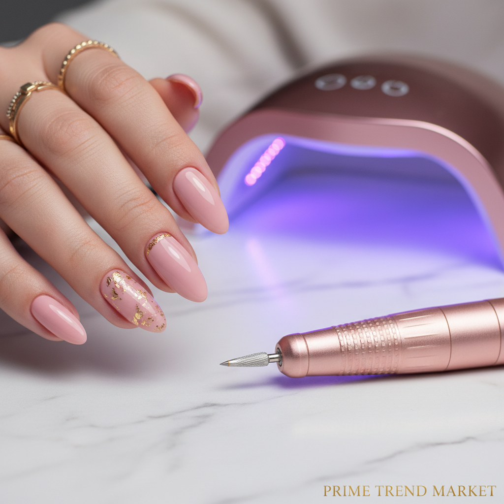 At-Home Nail Tech Starter Kit — Press-On Nails + UV LED Lamp + Electric Nail Drill