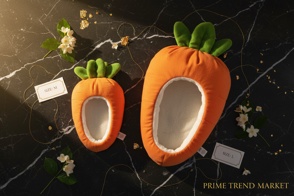 Premium Carrot Cat Pet Bed — Novelty Soft Cloth Kennel, Cozy & Cute, 2 Sizes — Prime Trend Market