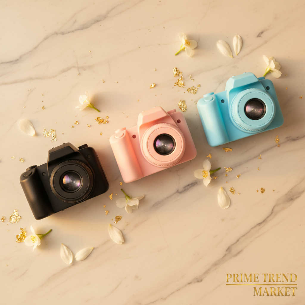 KidShot™ Mini HD Camera — Children's Digital DSLR-Style Cam in Black, Pink & Sky Blue — Prime Trend Market