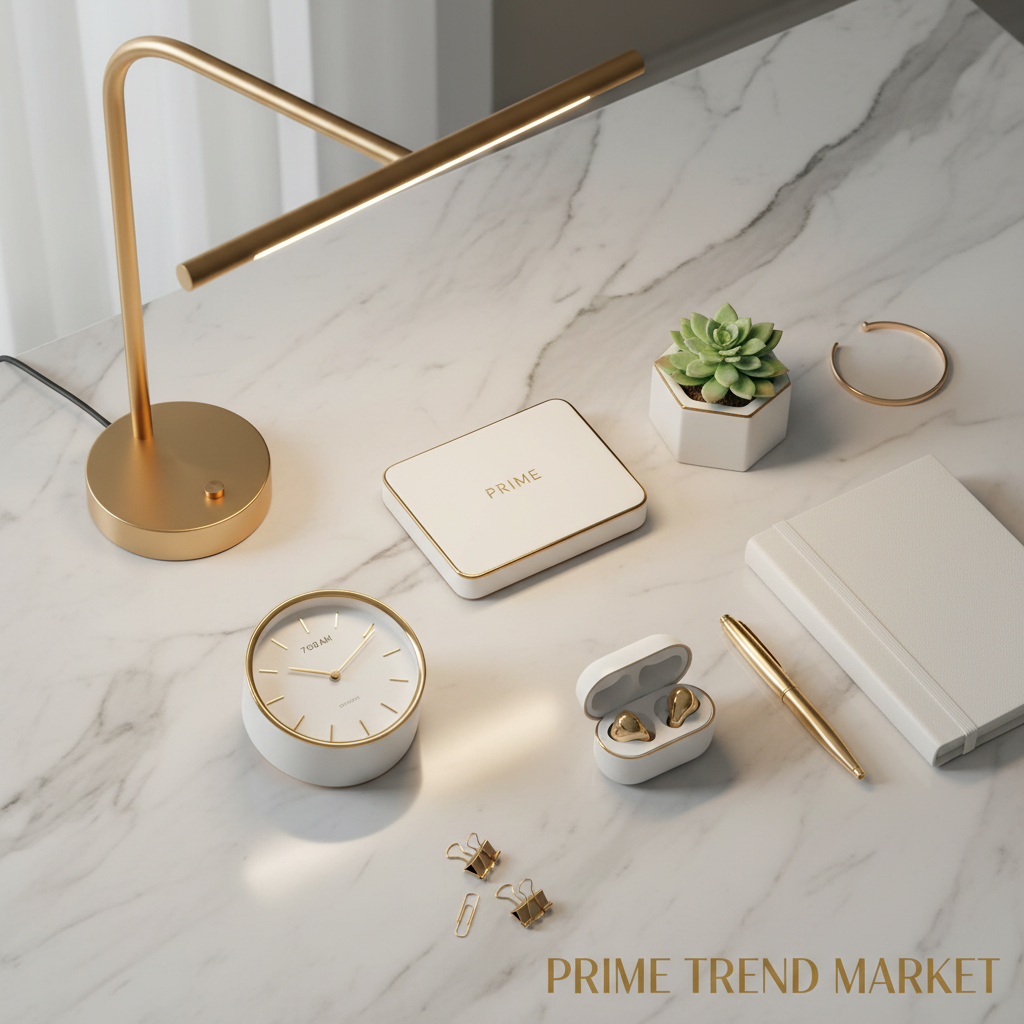 Smart Desk Bundle — LED Desk Lamp + Wireless Power Bank + Bedside Alarm Clock — Prime Trend Market