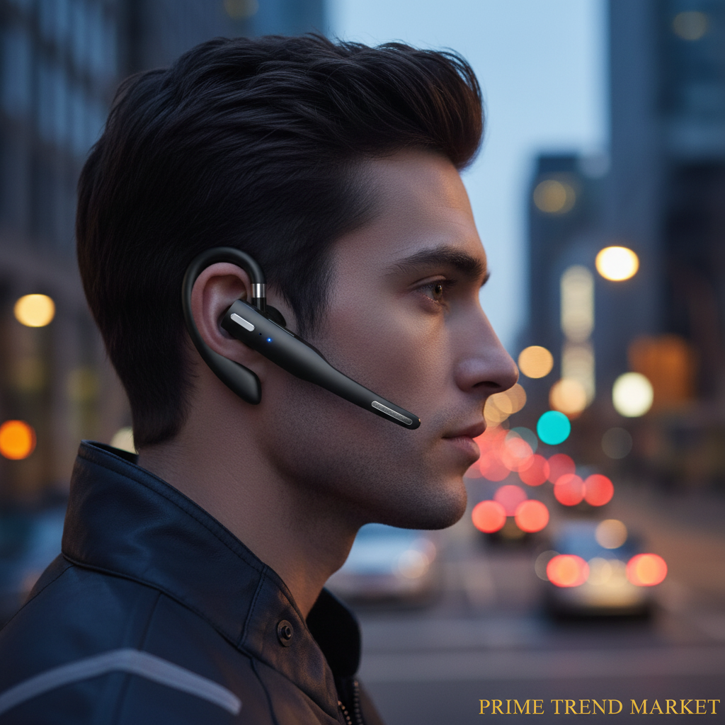 Wireless Bluetooth Earpiece | Single-Ear Headset | Noise Cancelling Dual Mic — Prime Trend Market