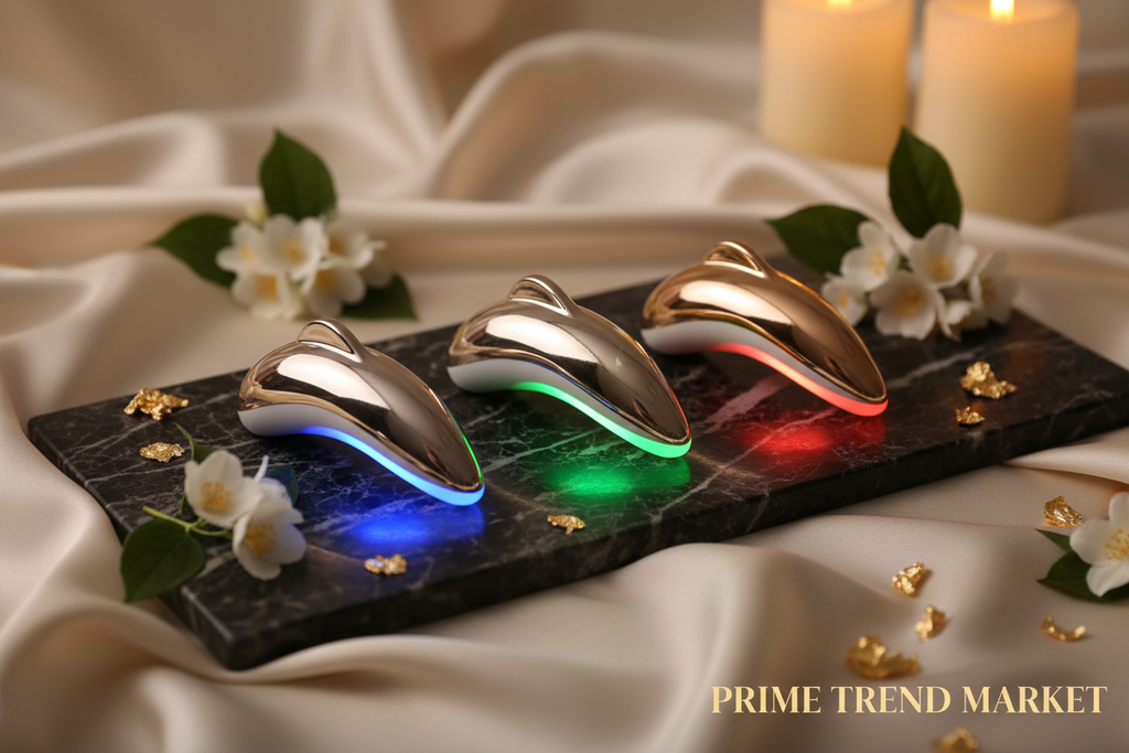Luxury 3-Mode LED Face & Neck Sculpting Massager — EMS, Heat & Color Light for Double Chin & Jawline — Eliza & Tuan