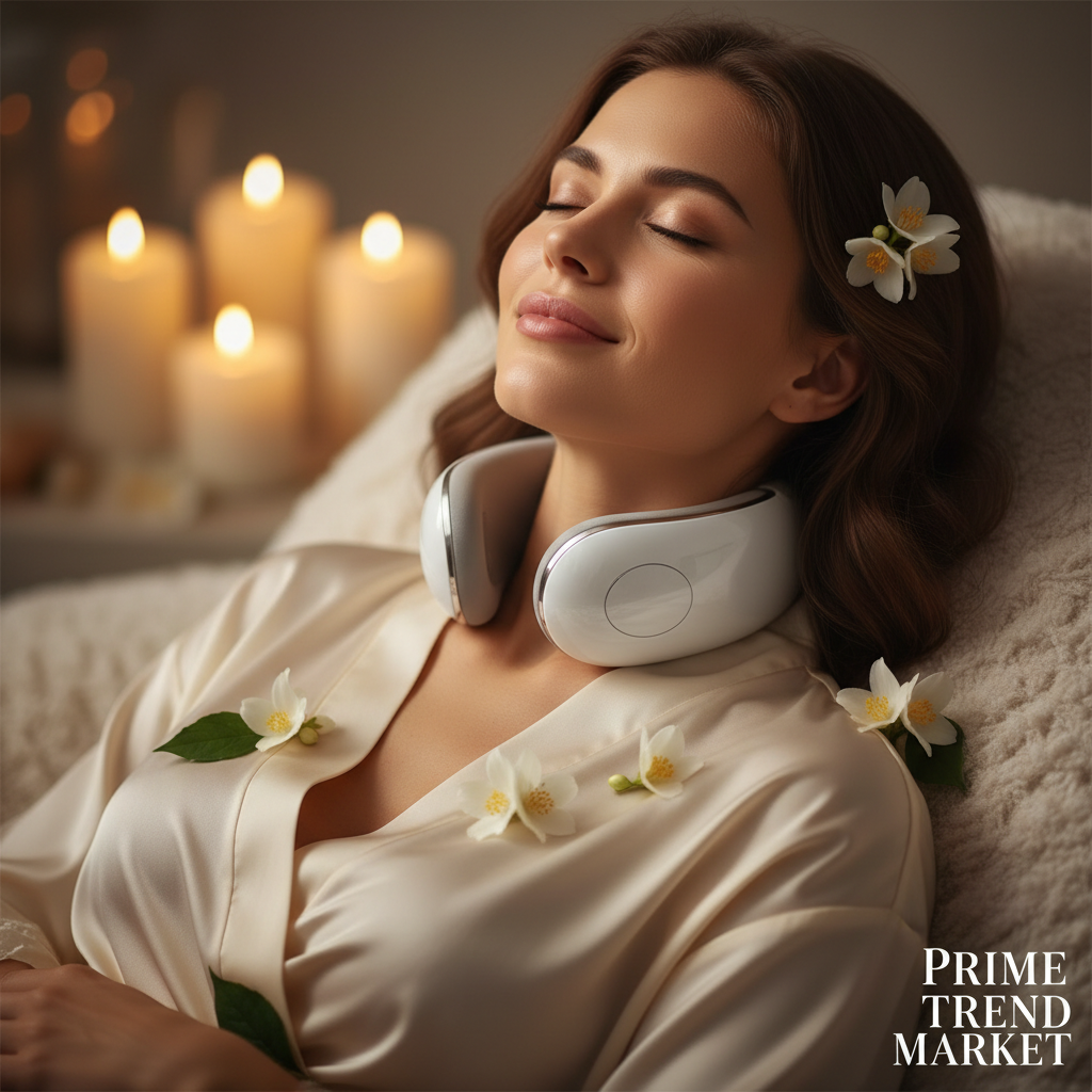 Luxury Low-Frequency Pulse Smart Cervical Massager — Neck Pain Relief, Bluetooth, USB Rechargeable — Prime Trend Market