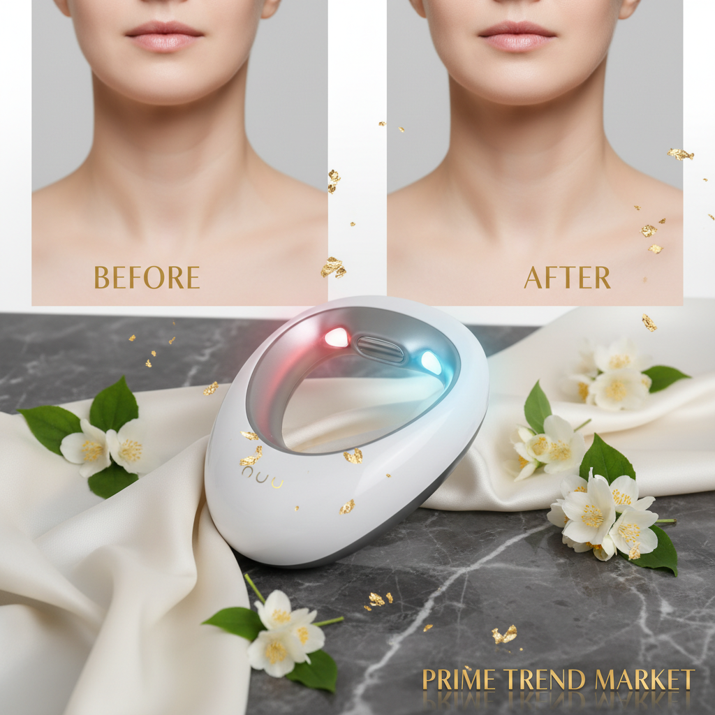 Luxury Neck Lifting & Firming Massager — EMS Color Light Therapy, Nasolabial Line Reducer & USB Rechargeable Beauty Device — Eliza & Tuan