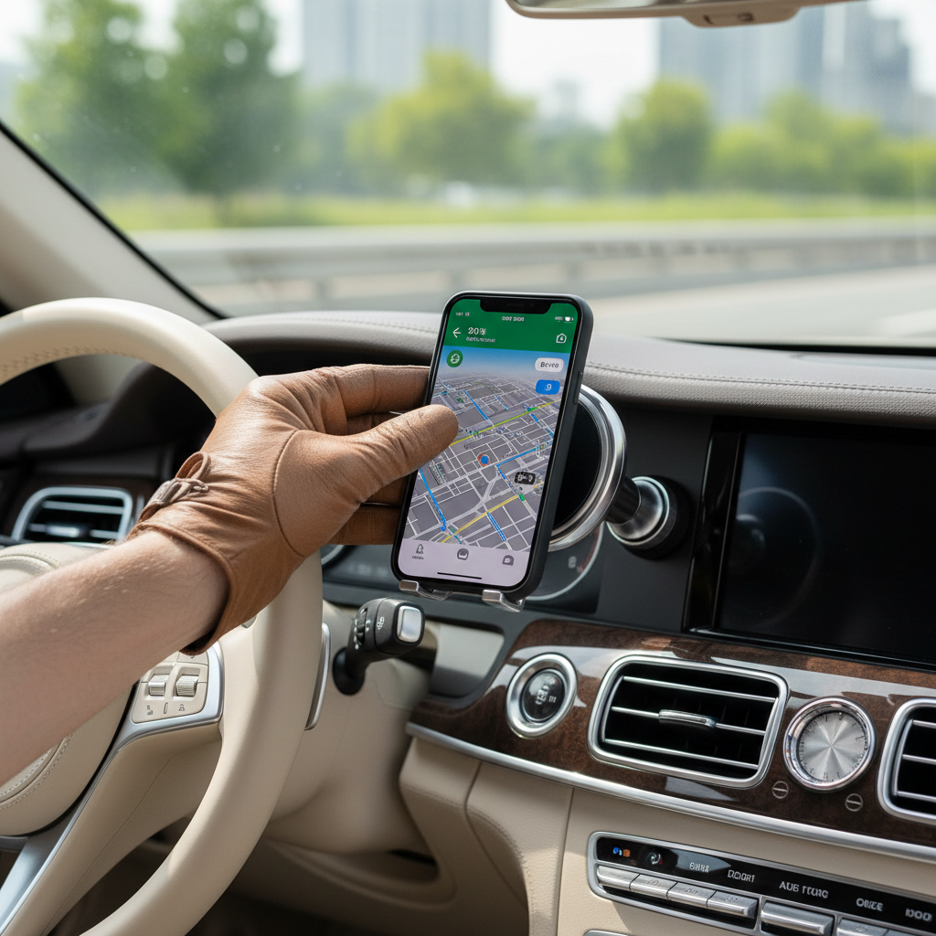 Adjustable Magnetic Car Phone Holder — 360° Rotation, 51 Magnets, Zinc Alloy — Eliza & Tuan