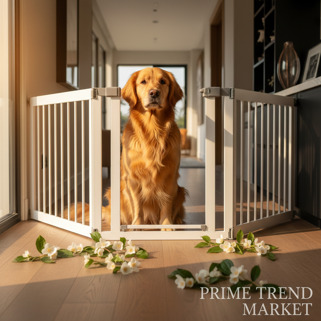 Foldable Pet Gate — Dog & Cat Safety Gate for Doorways, Stairs & Rooms — Prime Trend Market