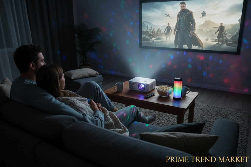 Mini Home Theater Bundle | HY300 Smart Projector + RGB Party Speaker