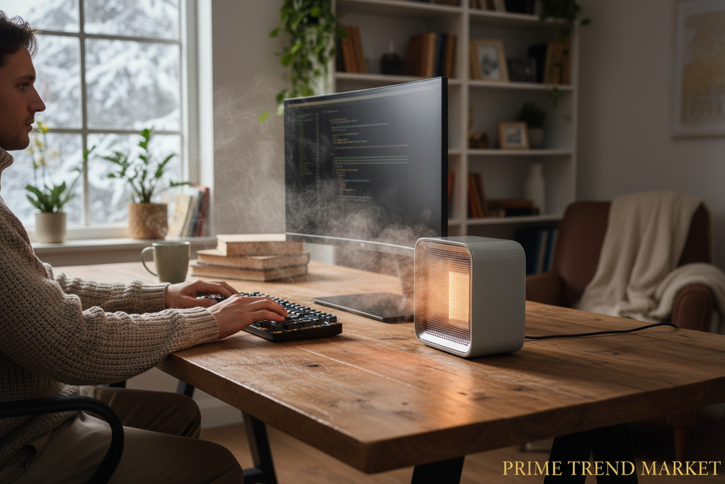 380W Portable Desktop Space Heater — 3S Fast Heat, 30° Tilt, Quiet & Safety Protection — Prime Trend Market