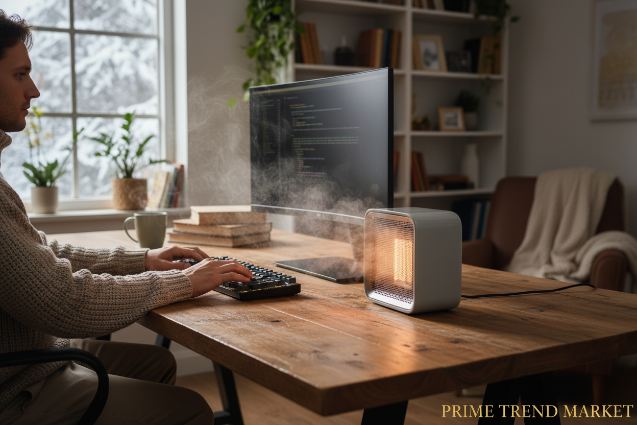 380W Portable Desktop Space Heater — 3S Fast Heat, 30° Tilt, Quiet & Safety Protection — Prime Trend Market