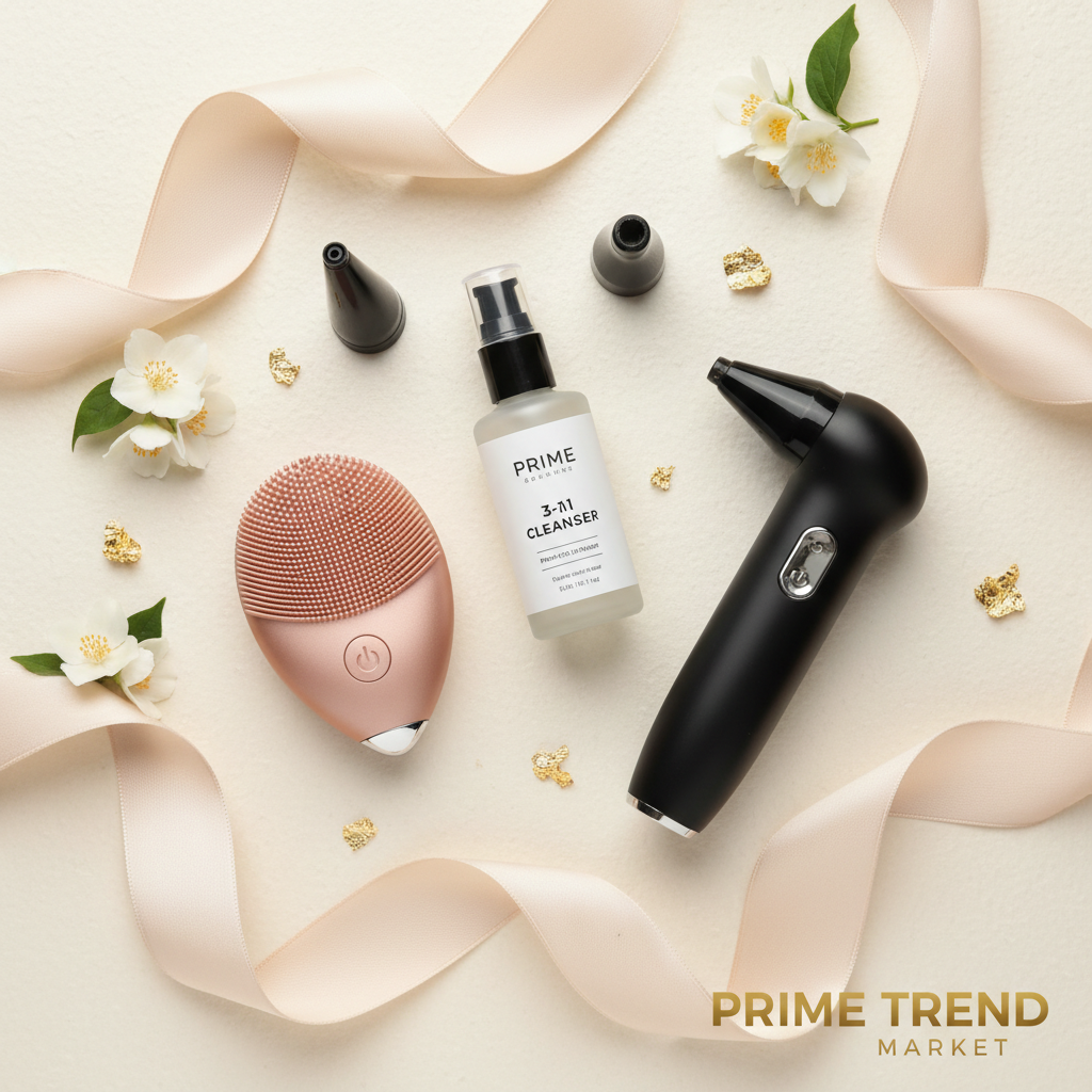 Luxury Pore Cleansing & Purifying Bundle | Blackhead Vacuum + Silicone Cleansing Brush + 3-in-1 Pore Cleanser — Eliza & Tuan
