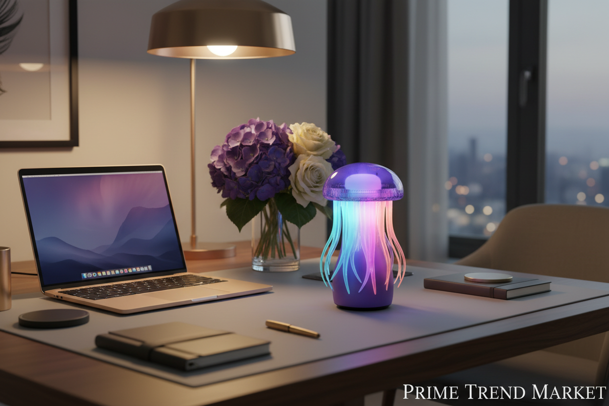 JellyGlow™ Bluetooth Speaker — Colorful Breathing LED Mood Lamp & Wireless Audio — Eliza & Tuan