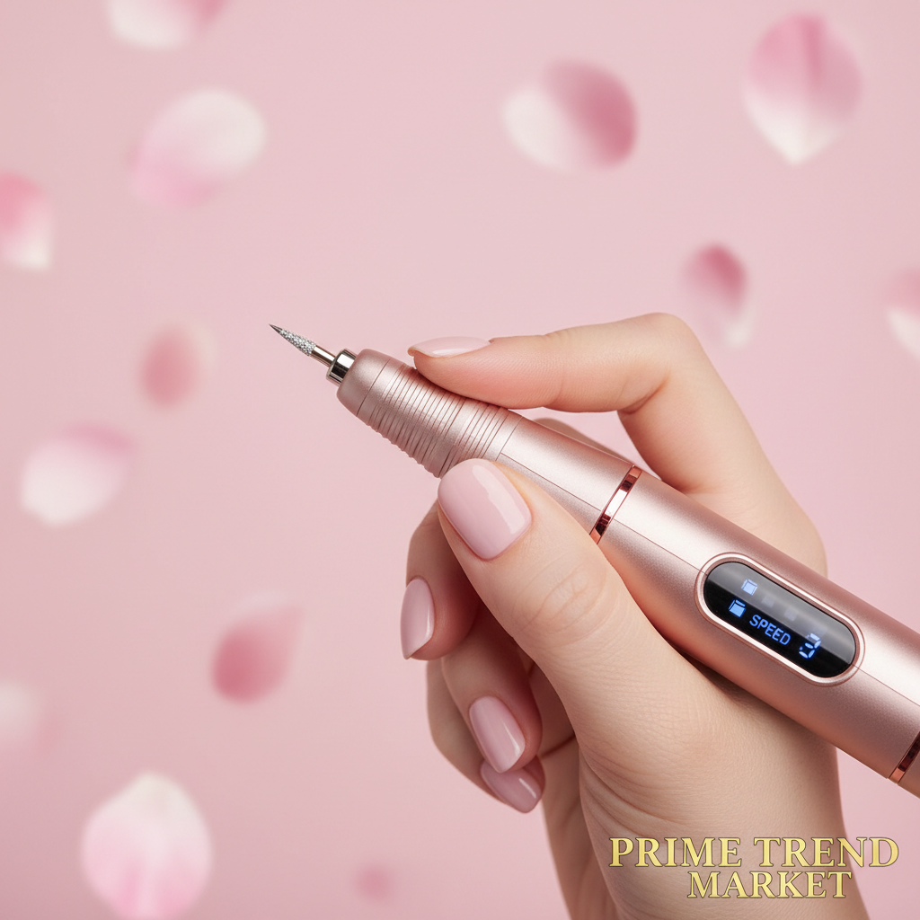 Rose Gold Electric Nail Drill – Professional Nail File Kit with Drill Bits & Sanding Bands | Acrylic & Gel Nails — Prime Trend Market