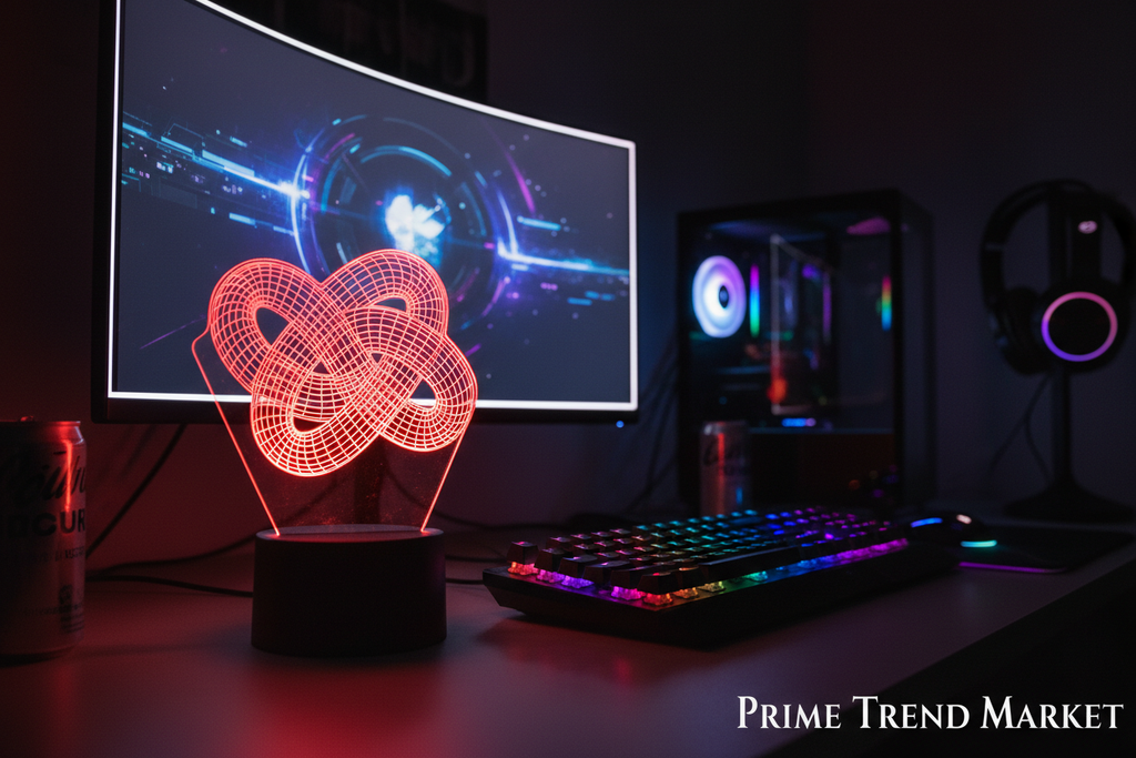 3D Optical Illusion LED Lamp — Holographic Knot Night Light, Remote & Touch Control — Prime Trend Market