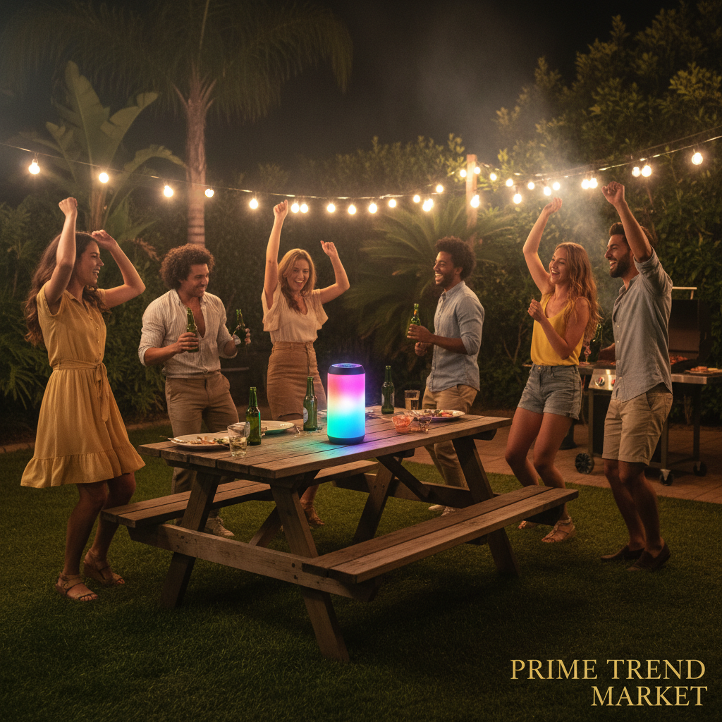 Portable Wireless Party Speaker | LED Light Show | 2 Wireless Mics | 80W Bass | Remote Control | TWS — Eliza & Tuan