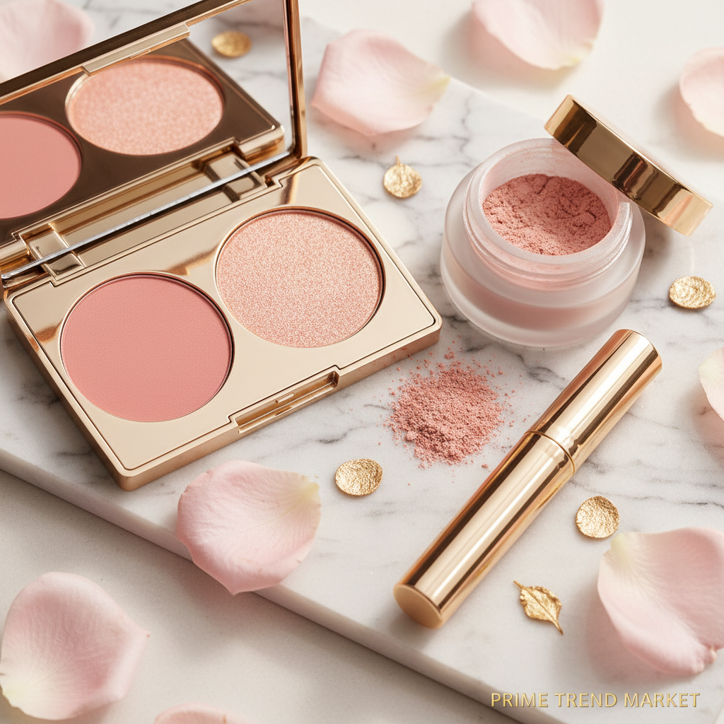 Full Face Glow Routine Bundle — Blush Duo + Loose Powder + Liquid Concealer — Prime Trend Market