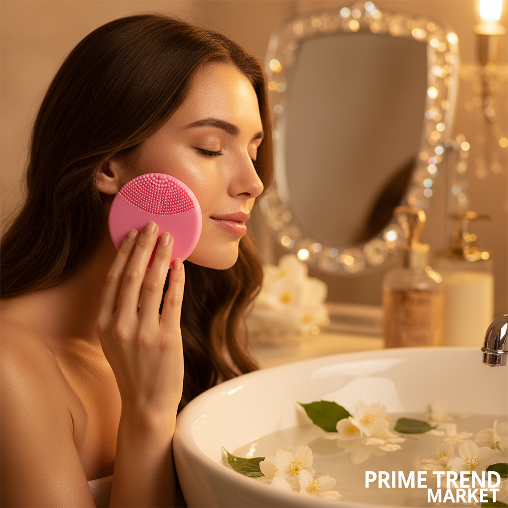 Luxury 5-in-1 Silicone Facial Cleansing & Lifting Device — Ultrasonic, EMS Microcurrent, IPL, Heat & Vibration Skin Care Tool — Prime Trend Market