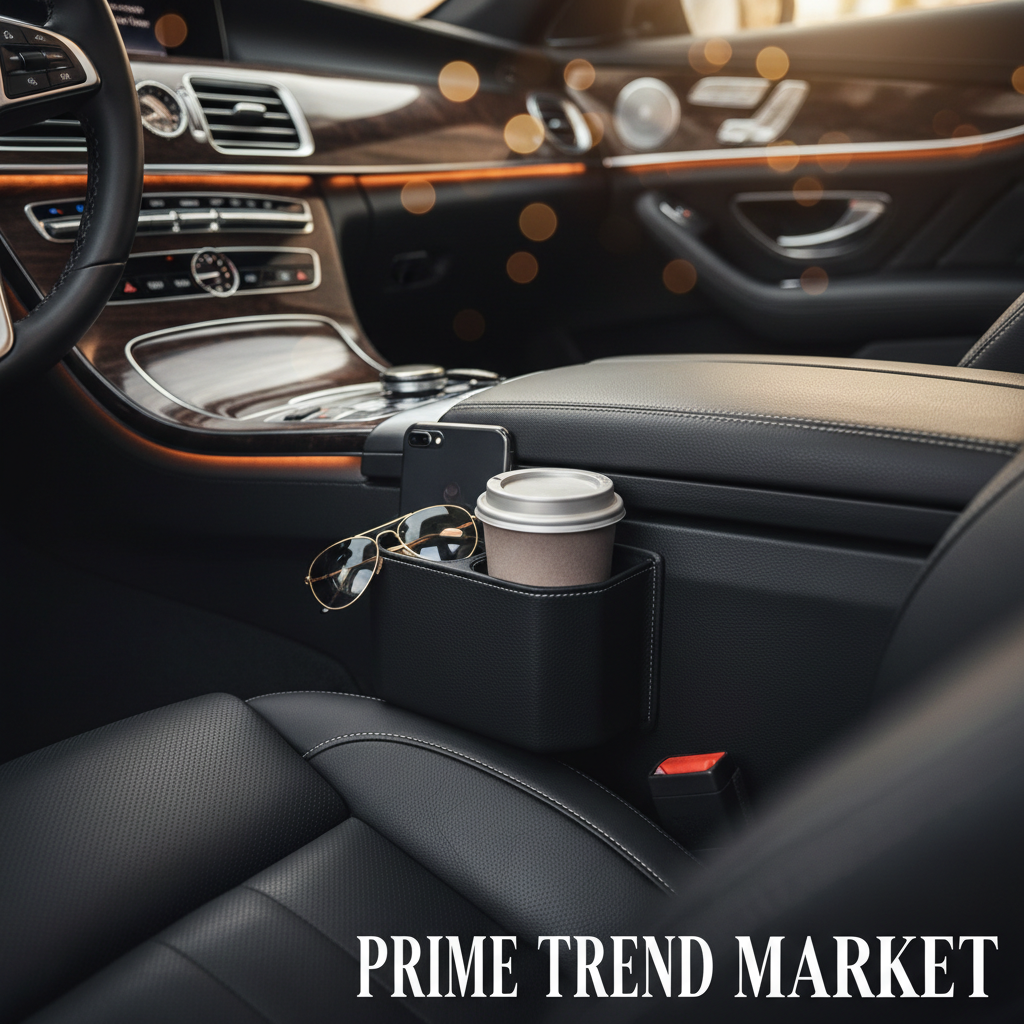 Car Seat Gap Wedge Organizer – Dual Cup Holder, Phone & Storage Pocket for Console Side — Prime Trend Market