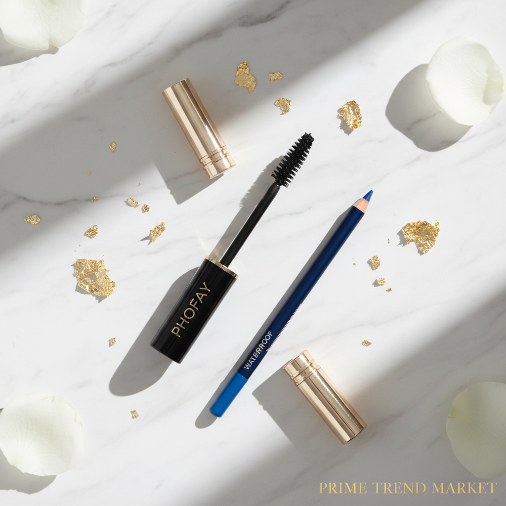 PHOFAY Eye Essentials Duo — Volumizing Mascara + Waterproof Colorful Eyeliner — Prime Trend Market