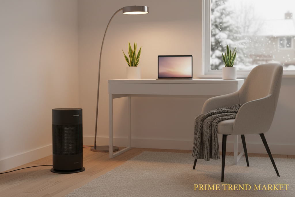 1500W Ceramic Space Heater — 3 Modes, 90° Oscillation, Remote Control & Tip-Over Protection — Prime Trend Market