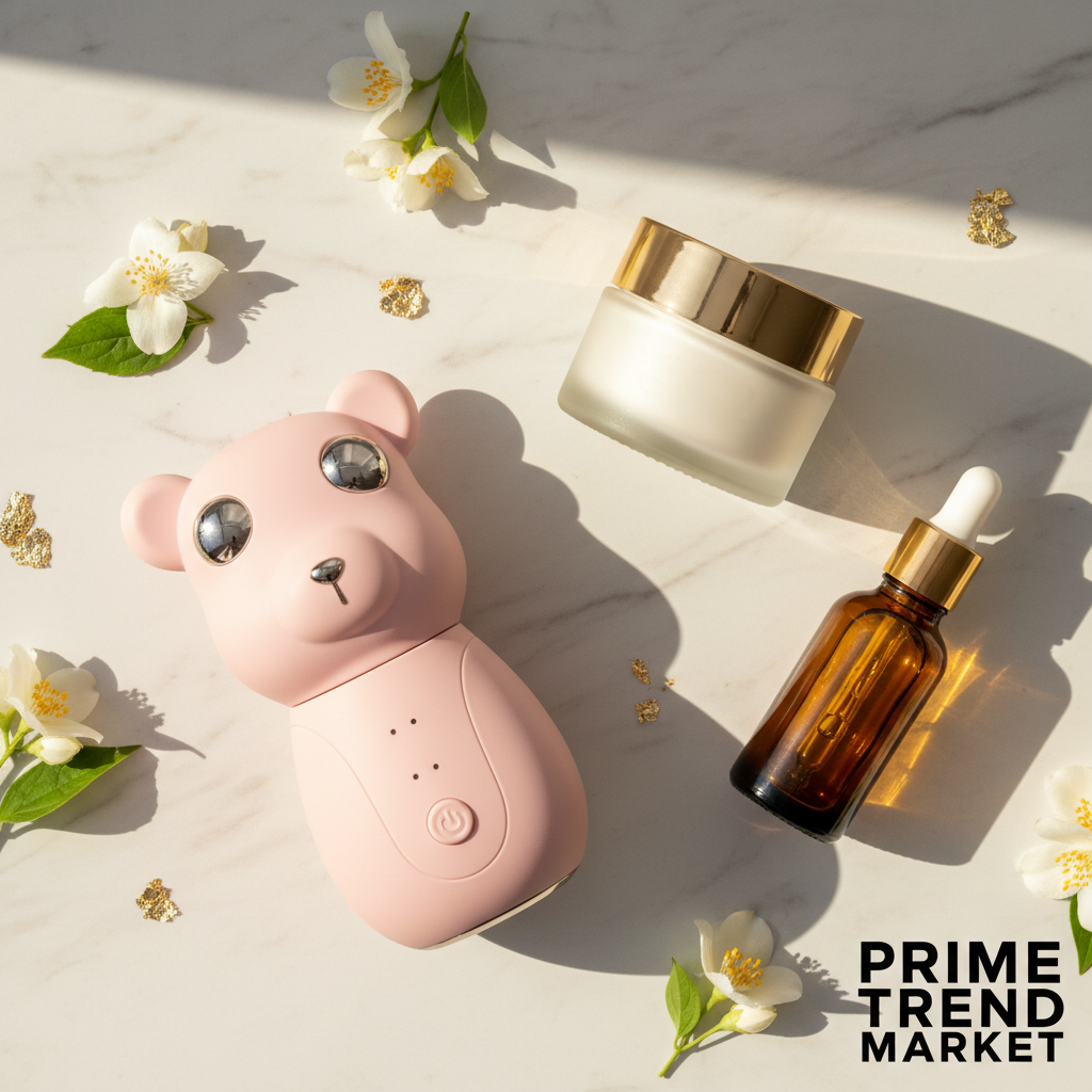 Luxury Bear-Face Microcurrent EMS Facial Sculpting Device — Anion Skin Renewal & Color Light Therapy — Eliza & Tuan