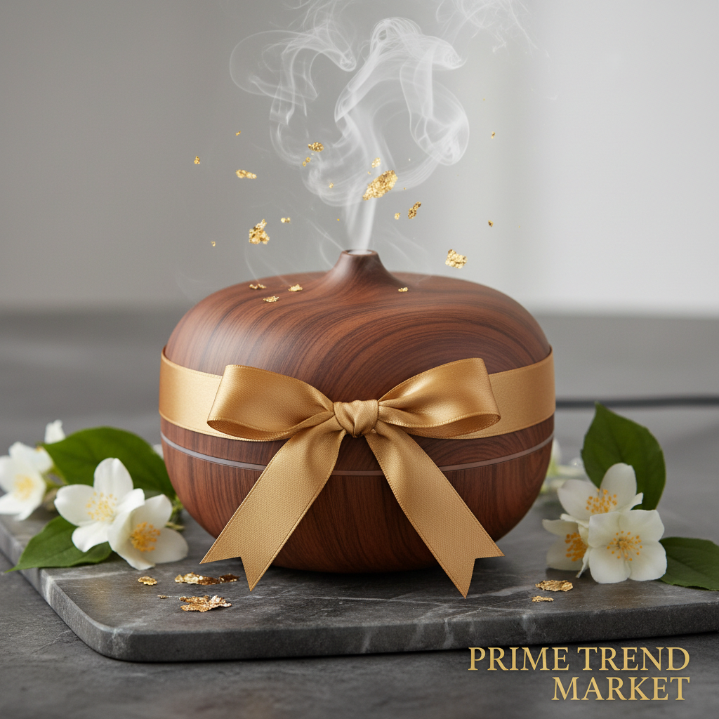 Luxury Wood Grain Ultrasonic Aroma Diffuser — Japandi Home Scent Decor — Prime Trend Market