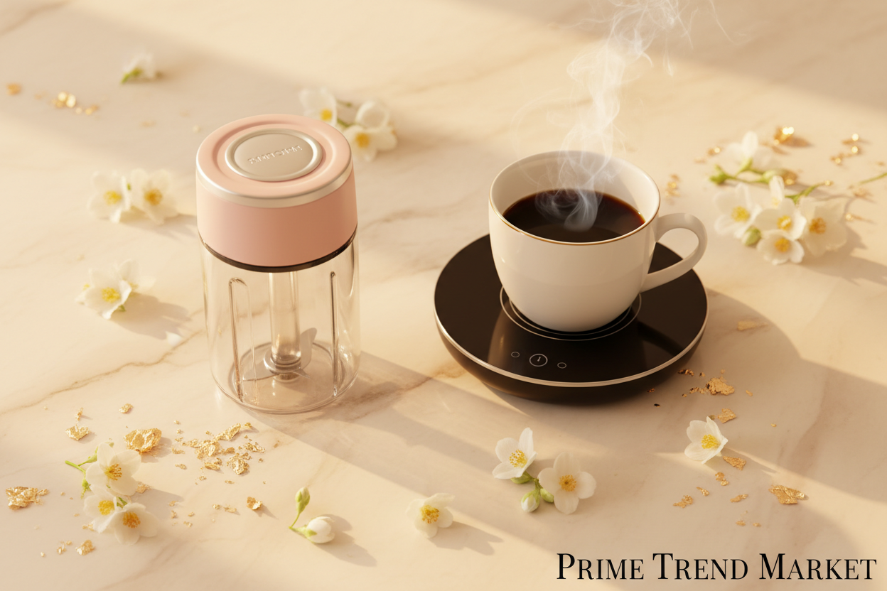 Kitchen Boost Bundle | Portable Mini Blender + Smart Mug Warmer Wireless Charger — Prime Trend Market