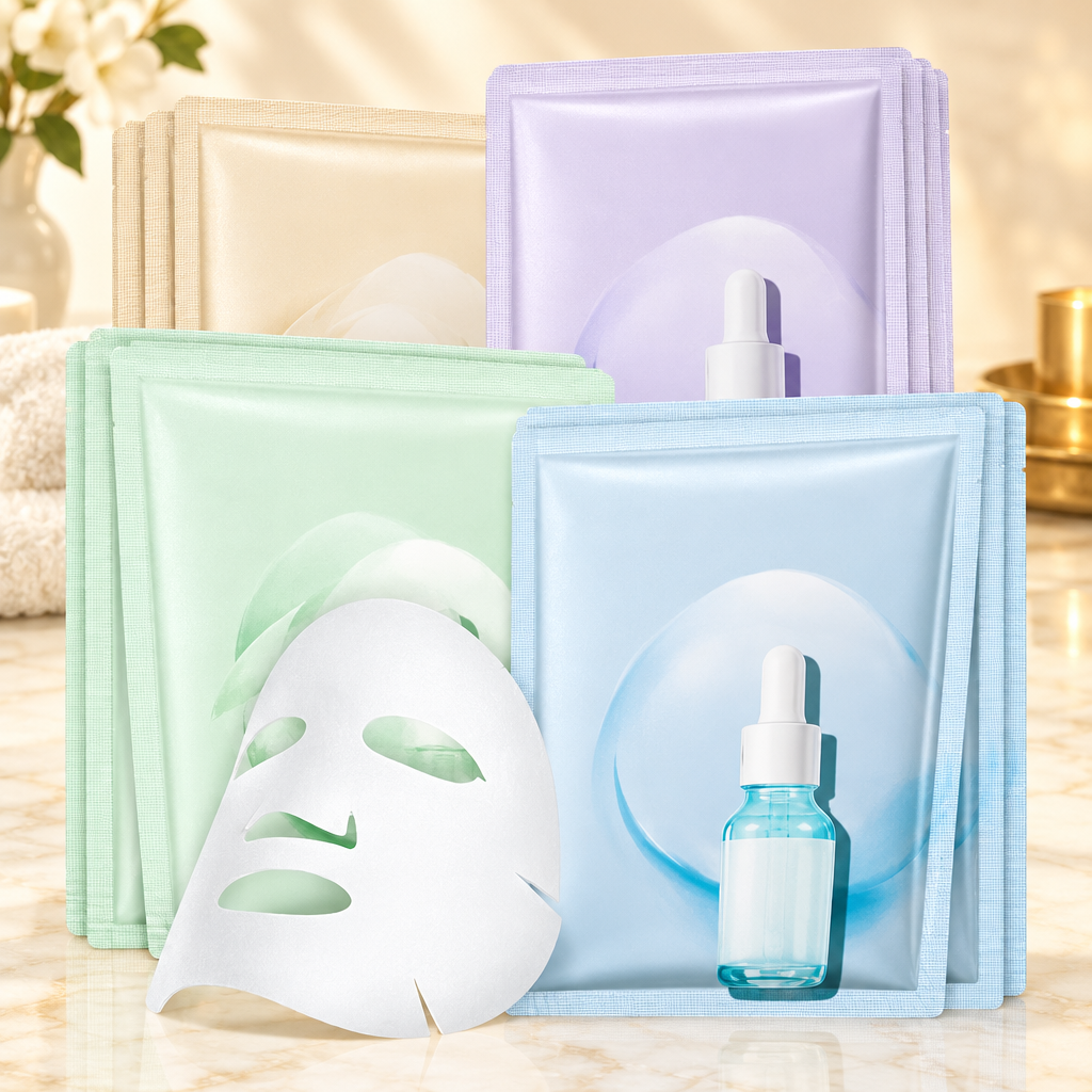 Luxury Korean Face Sheet Mask Bundle — Collagen, Centella, Hyaluronic Acid & Vitamin C Skin Glow Set