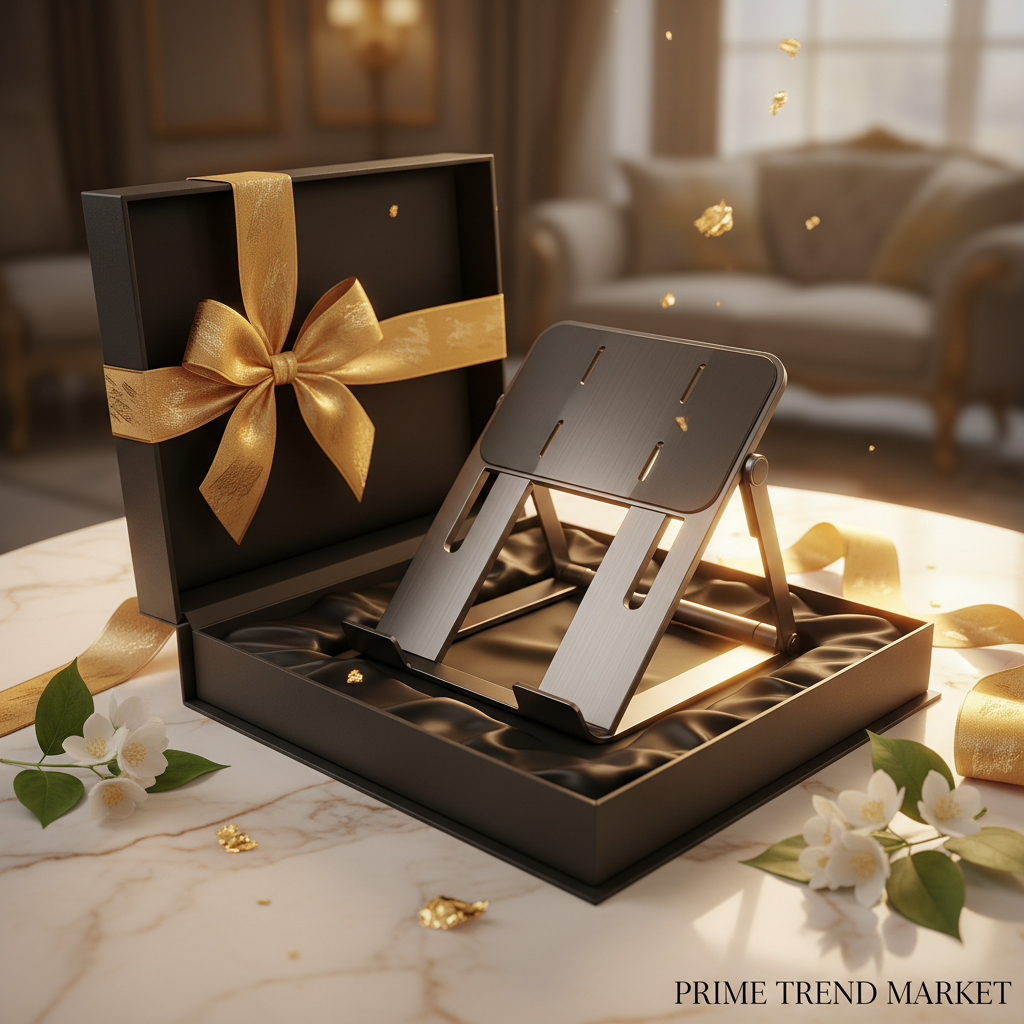 Foldable Laptop Stand & Ergonomic Tablet Holder | 360° Adjustable Height for Bed, Sofa & Desk — Prime Trend Market