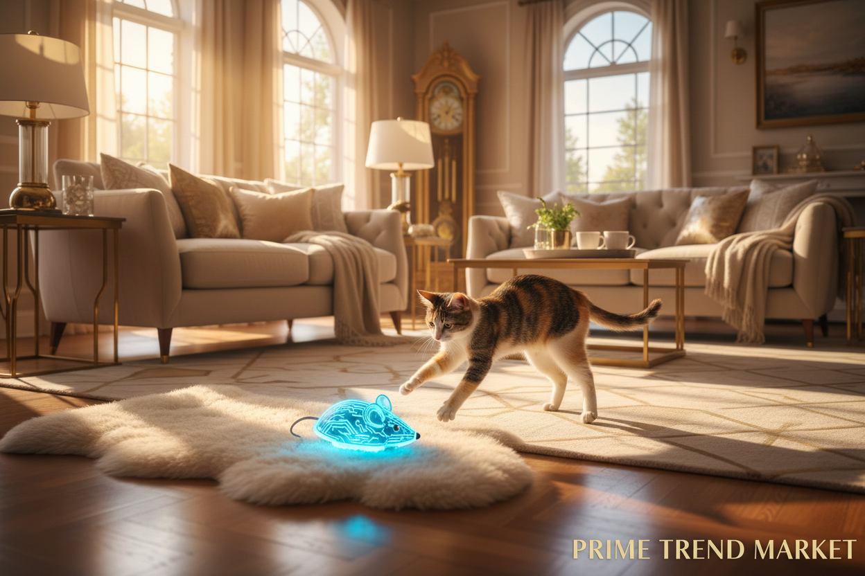PawHunt Electric Mouse Cat Toy – Auto-Moving Plush Interactive Pole Toy for Cats | 3 Colors — Prime Trend Market