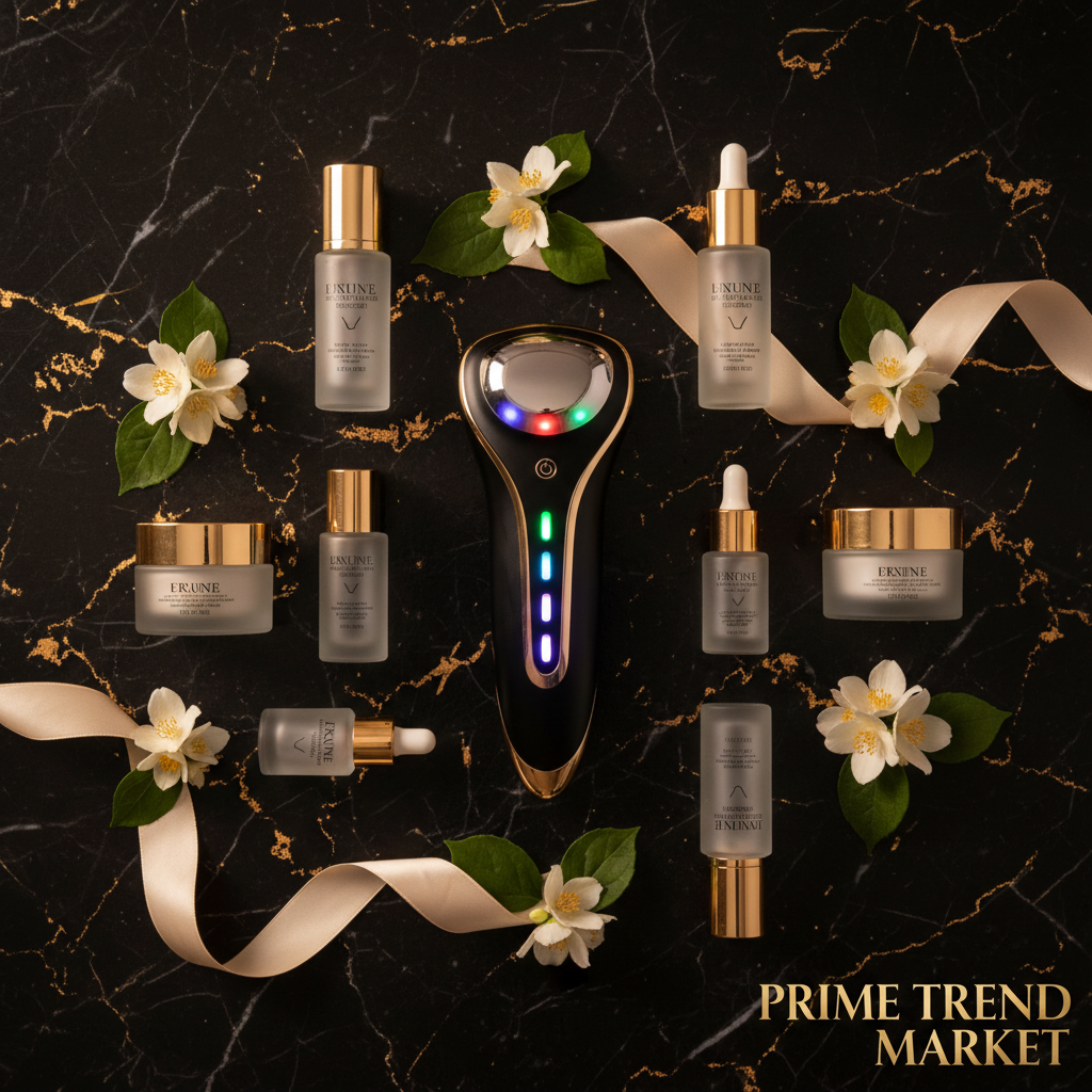 Luxury EMS Neck Lifting & Firming Device — Microcurrent, LED Photon Therapy & Thermal Wrinkle Remover — Eliza & Tuan