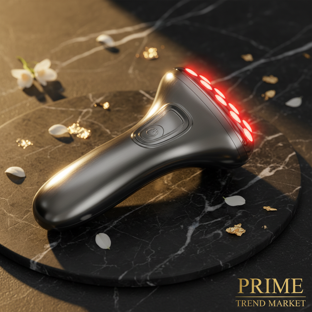 Luxury EMS Wand Face & Neck Massager — Rotatable LED Micro-Current Vibration Skin Care Device — Eliza & Tuan