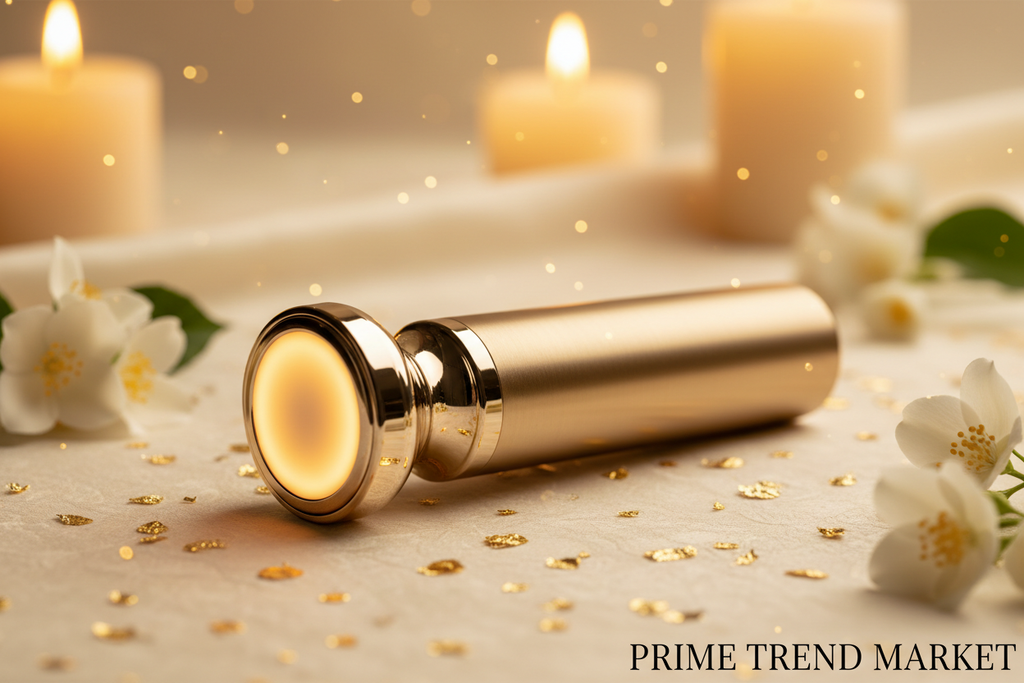 Luxury EMS Wand Face & Neck Massager — Rotatable LED Micro-Current Vibration Skin Care Device — Eliza & Tuan