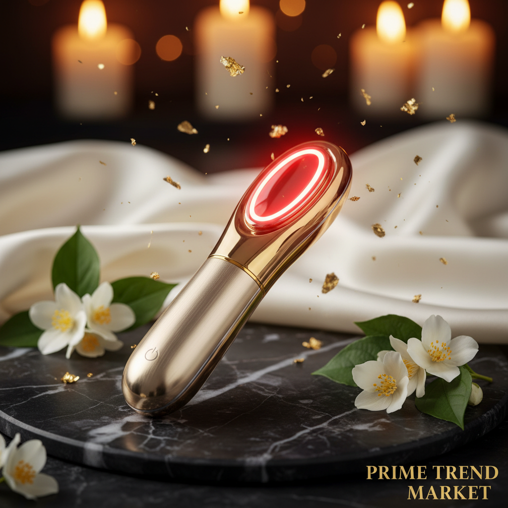 Luxury EMS Wand Face & Neck Massager — Rotatable LED Micro-Current Vibration Skin Care Device — Eliza & Tuan