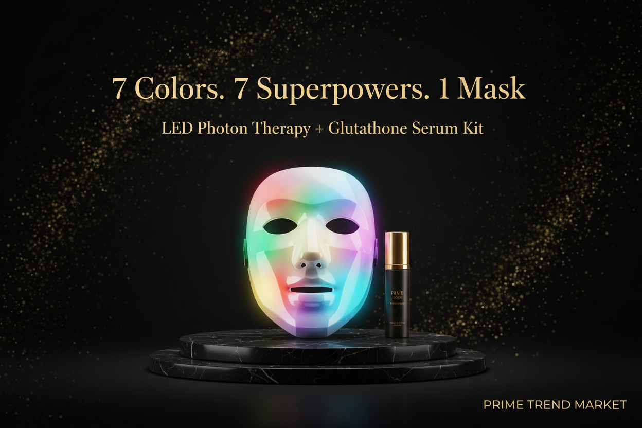 7-Color LED Photon Face Mask | Skin Rejuvenation & Glutathione Brightening Kit — Prime Trend Market