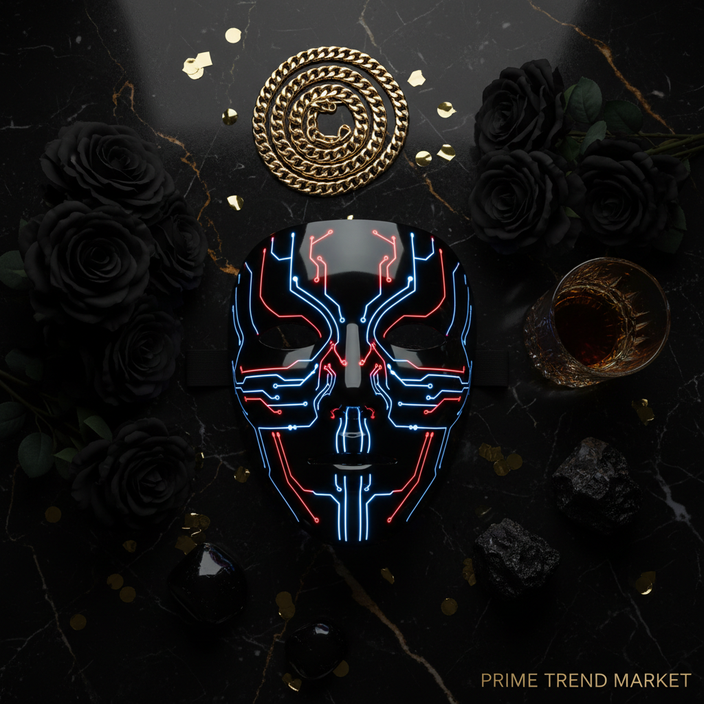 APP-Controlled LED Face-Changing Glowing Mask | Music Reactive DIY Party Mask — Prime Trend Market