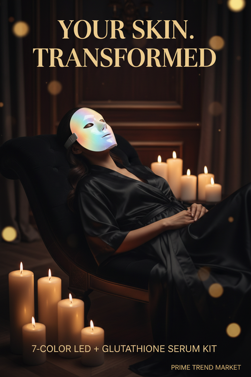7-Color LED Photon Face Mask | Skin Rejuvenation & Glutathione Brightening Kit — Prime Trend Market