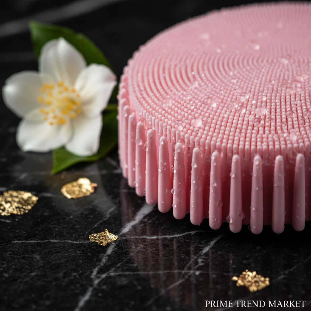 Sonic Silicone Face Cleansing Brush | 4-Mode Vibration Deep Pore Cleanser with Gold Charging Dock — Prime Trend Market
